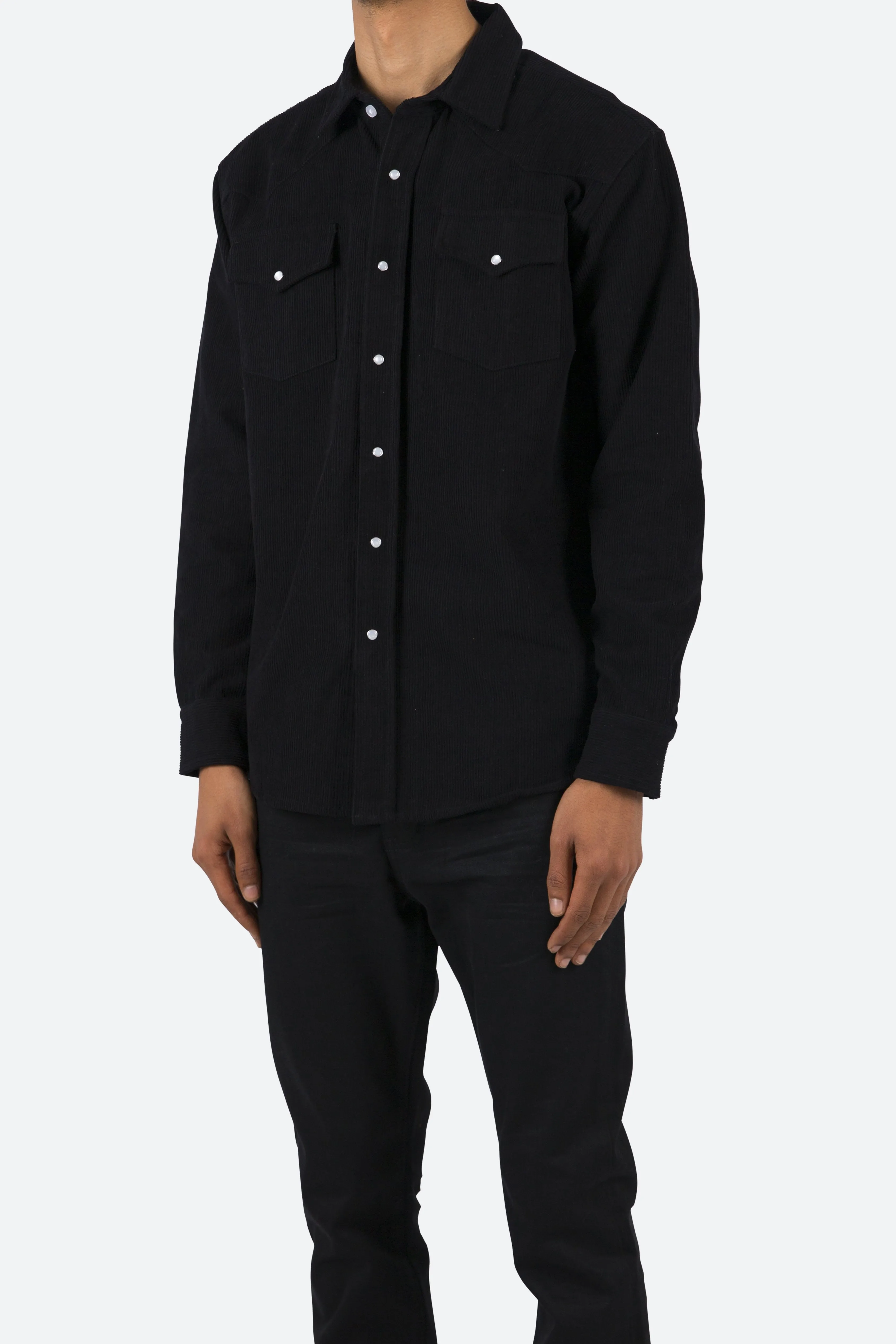 Western Corduroy Shirt - Black