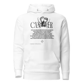 White Cancer Unisex Zodiac Poetry Hoodie