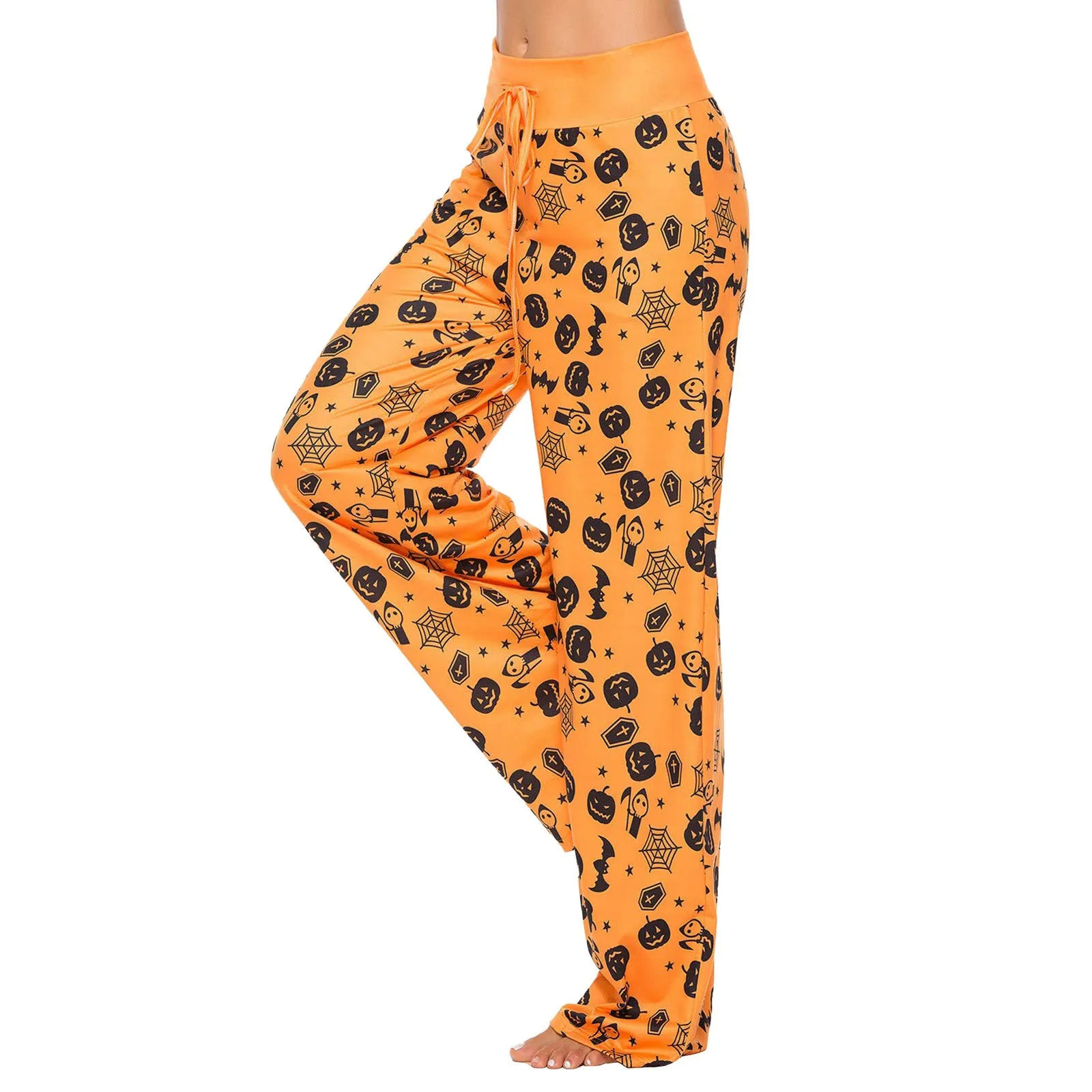 Women's Halloween Pumpkin Loose Casual Pants