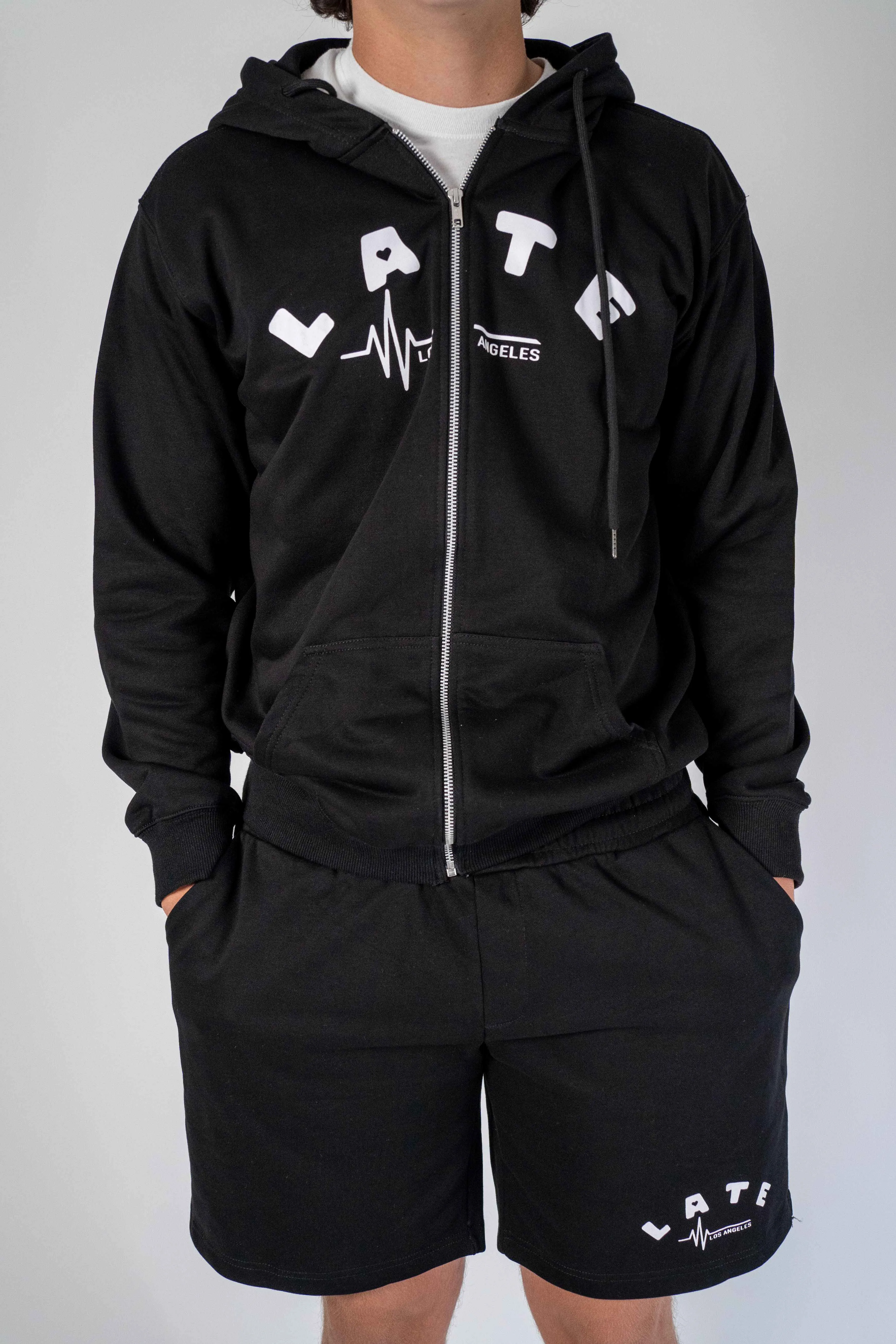 Wyatt Unisex Zip Hoodie (Black)