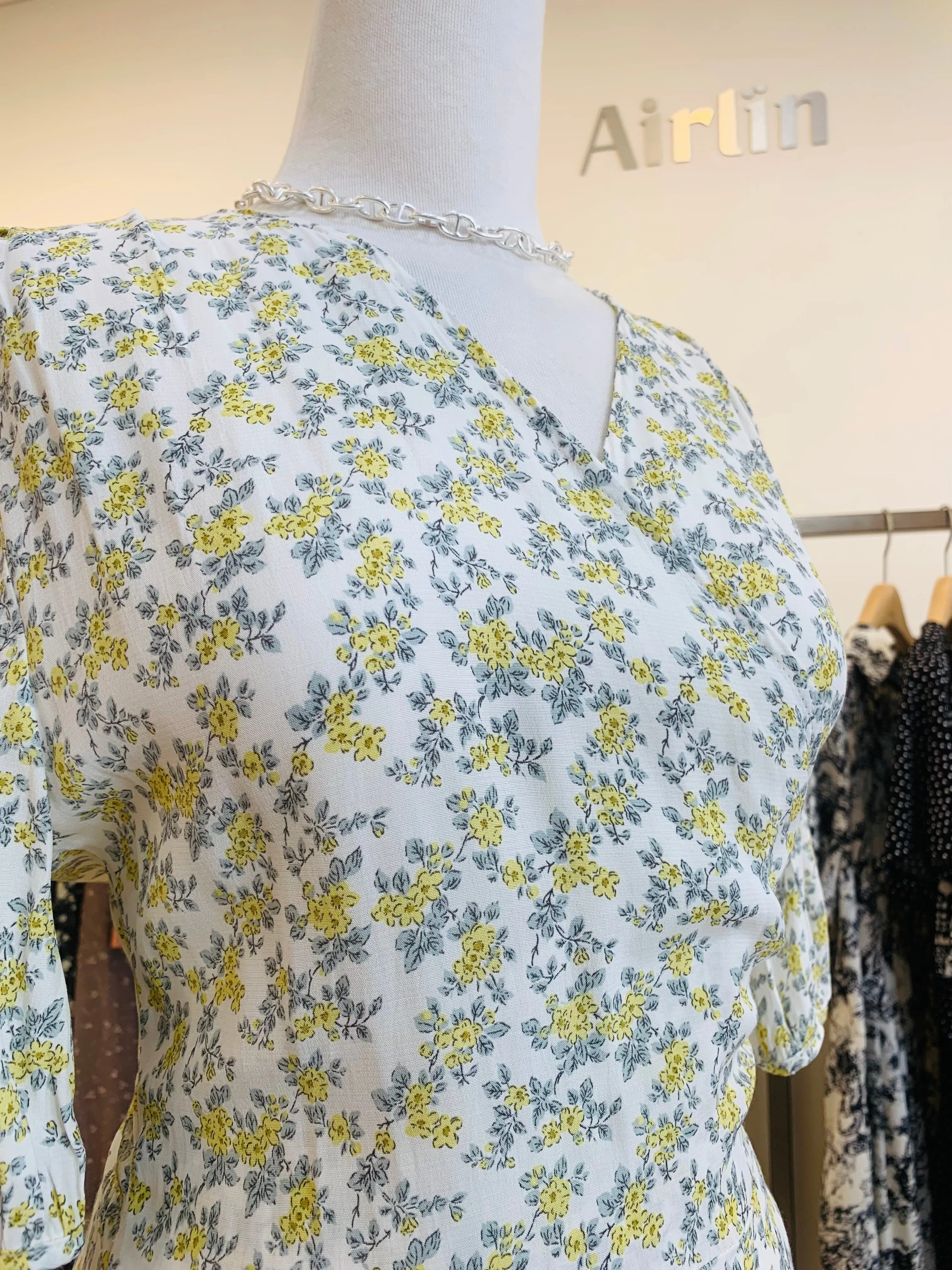 Yellow hue floral dress